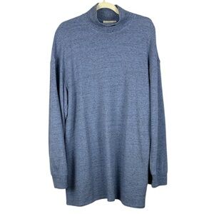 Aritzia Wilfred Free Cotton Blend Oversized Light Blue Knit Turtleneck Med Top